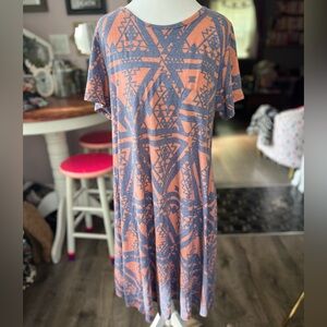 Heathered Lularoe Shirt Dress in SouthWestern Print